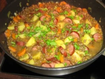 Linseneintopf mit Kabanossi - Rezept - Bild Nr. 6