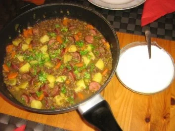 Linseneintopf mit Kabanossi - Rezept - Bild Nr. 7