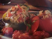 Gefülltes Gemüse mit Mandelsauce - Rezept