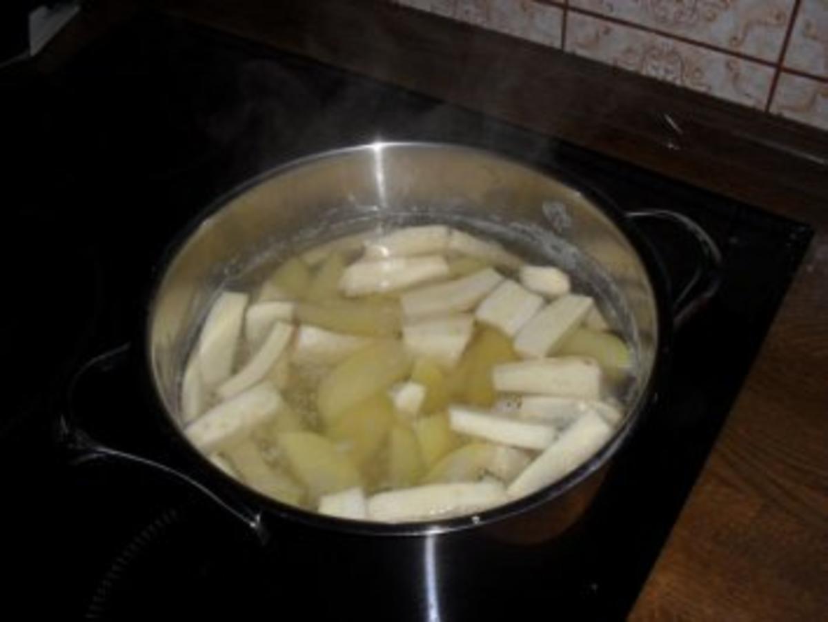 Pastinaken-Kartoffelplätzchen mit Schinken - Rezept - Bild Nr. 3
