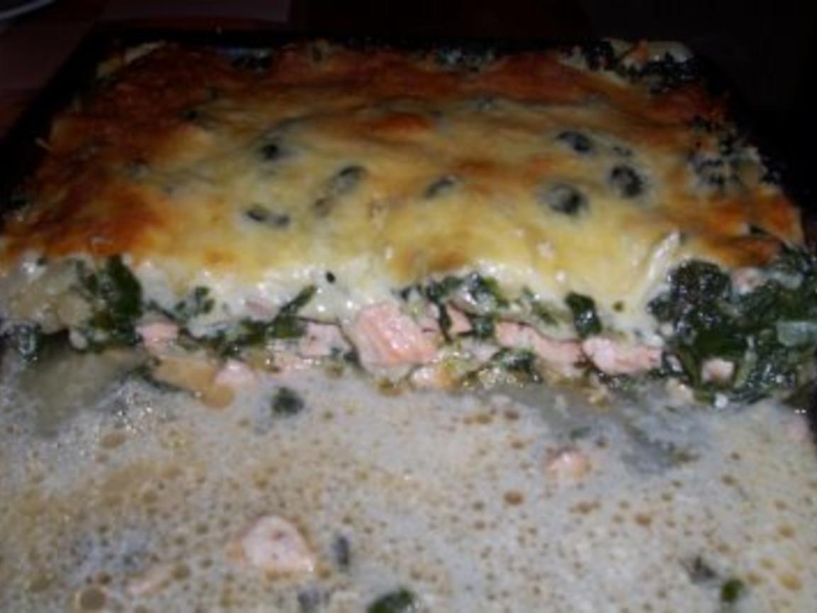 Lachs-Spinat-Lasagne - Rezept mit Bild