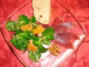 Heidschnuckenschinken mit fruchtigem Feldsalat - Rezept