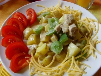 Rezept: Kartoffel-Paprikapfanne im Wok mit.. Kartoffel-Paprikapfanne im Wok mit.. - Rezept