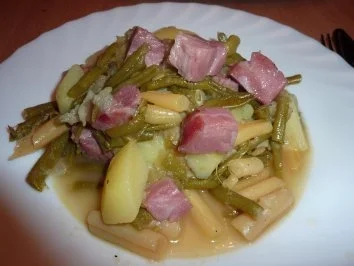 Rezept: Fl/Schwein: Kasseler-Bohnenpfanne Bild Nr. 6 Fl/Schwein: Kasseler-Bohnenpfanne - Rezept - Bild Nr. 6