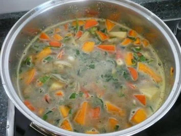 SUPPE /KÜRBISSUPPE ....meinen letzten Gartenkürbis nahm ich mit nach Spanien... - Rezept - Bild Nr. 4