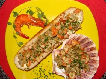 Rezept: Salat : -Langostinos-Berberochosmuschelsalat- Salat : -Langostinos-Berberochosmuschelsalat- - Rezept