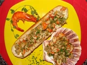 Salat : -Langostinos-Berberochosmuschelsalat- - Rezept