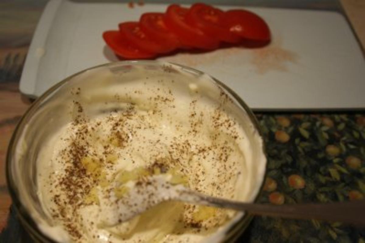 Garnelen an Frischkäse-Joghurt-Dip und Tomate - Rezept - Bild Nr. 4