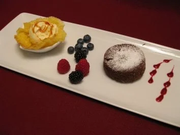 Rezept: Schokoladenkuchen und Orangenhippen Schokoladenkuchen und Orangenhippen - Rezept