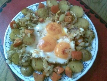 Spiegeleier im Kartoffelkranz - Rezept