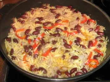 Hack-Kritharaki Pfanne überbacken mit Feta - Rezept - Bild Nr. 6