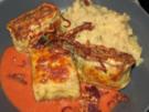 Abgeschmelzte Maultaschen mit Tomatensoße - Rezept