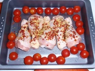 Rezept: Hähnchenschenkel mit Ofengemüse und Grilltomaten Bild Nr. 4 Hähnchenschenkel mit Ofengemüse und Grilltomaten - Rezept - Bild Nr. 4