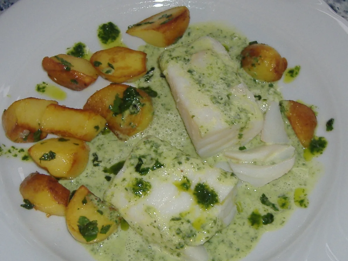 Kabeljau mit Blumenkohl und grüner Sauce - Rezept - Bild Nr. 4099