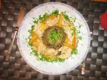 Rezept: Pilzrisotto mit fruchtigen Putenstreifen im Schnittlauchring Bild Nr. 10 Pilzrisotto mit fruchtigen Putenstreifen im Schnittlauchring - Rezept - Bild Nr. 10