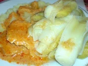 Porreegemüse zu Paprikaschnitzelchen - Rezept