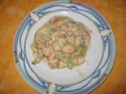 Zucchini-Lachs-Garnelen-Pfanne - Rezept