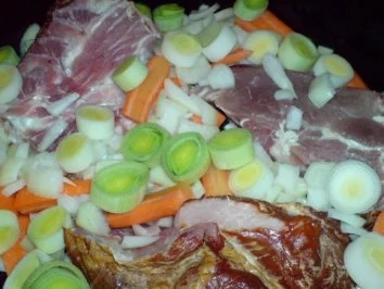 Rezept: Kaninchenkeulen und Kasslerkamm mit Rotkraut zu Klößen oder Salzkartoffeln Bild Nr. 10 Kaninchenkeulen und Kasslerkamm mit Rotkraut zu Klößen oder Salzkartoffeln - Rezept - Bild Nr. 10