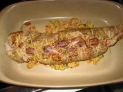 Gefülltes Schweinsfilet an Tomatenrahmsauce - Rezept