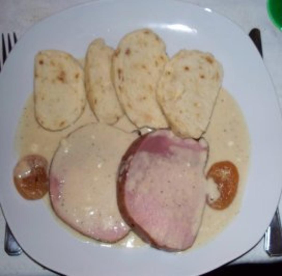 Kassler mit Aprikosen-Merrettich-Sauce - Rezept