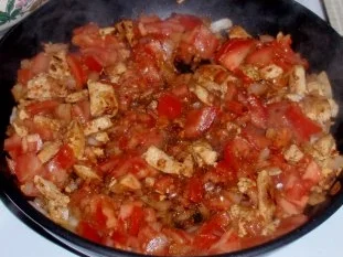 Scharfe Hähnchen-Nudelpanne mit Mozzarellakäse - Rezept - Bild Nr. 3