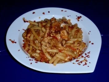 Scharfe Hähnchen-Nudelpanne mit Mozzarellakäse - Rezept - Bild Nr. 6