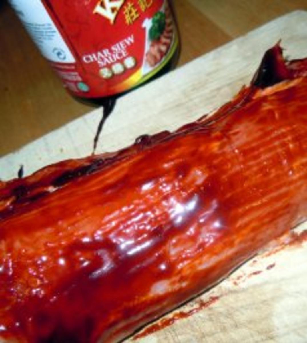 Schweinefilet "Char Siew" mit in Gemüsesauce geschwenkter Tagiatelle - Rezept - Bild Nr. 2