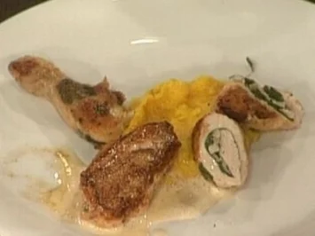 Rezept: Terzetto vom Stubenküken mit Orangenpolenta Terzetto vom Stubenküken mit Orangenpolenta - Rezept