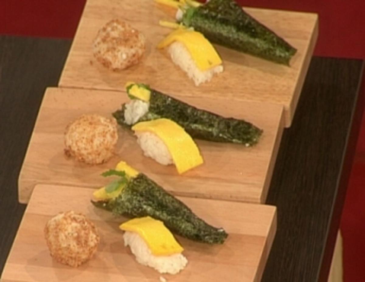Süße Sushi mit Wasabiperlen - Rezept mit Bild - kochbar.de
