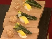 Süße Sushi mit Wasabiperlen - Rezept