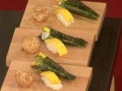 Süße Sushi mit Wasabiperlen - Rezept