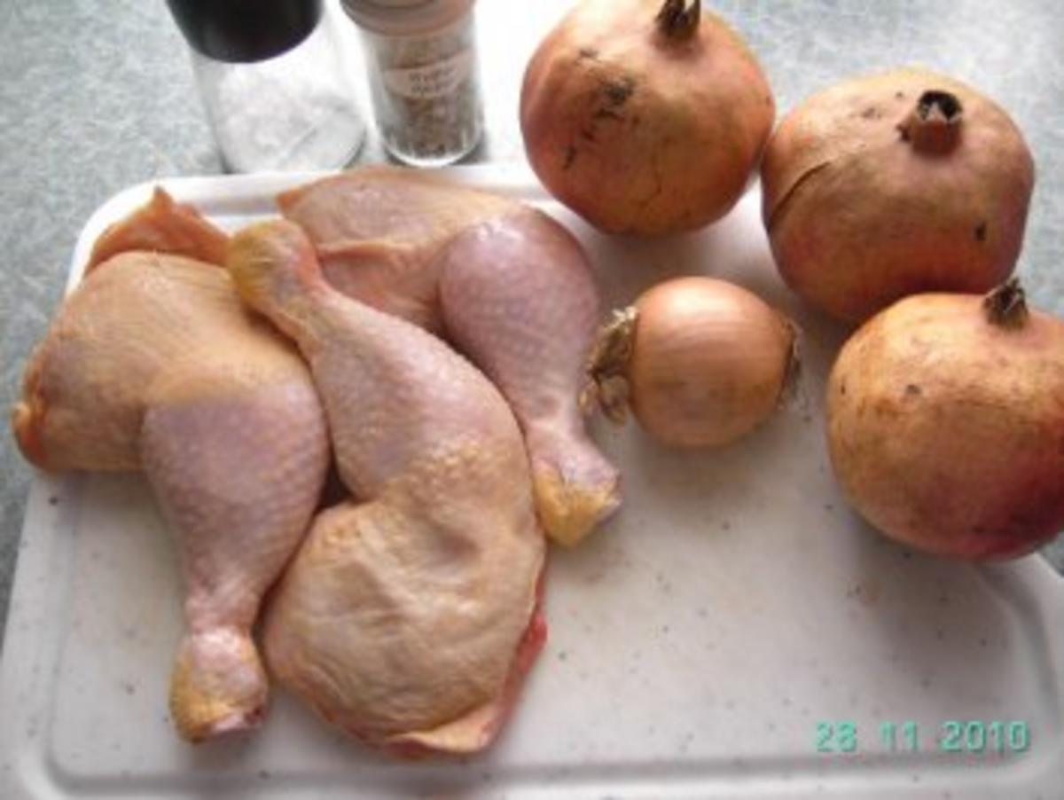 Hühnerkeulen mit Granatapfelkernen - Rezept - Bild Nr. 2