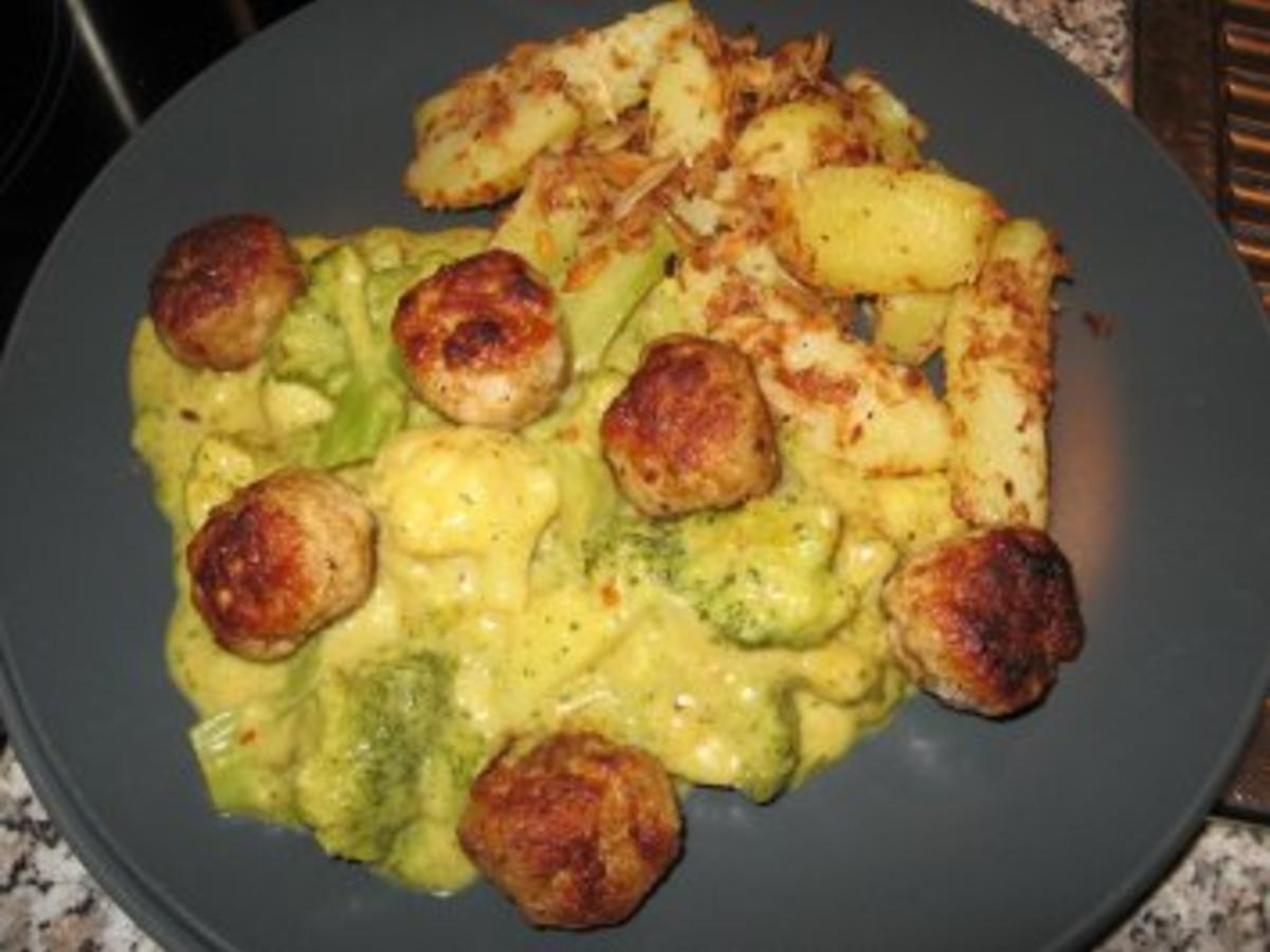 Hackbällchen mit Broccoli Blumenkohl Kokos Curry - einfach - von sTinsche