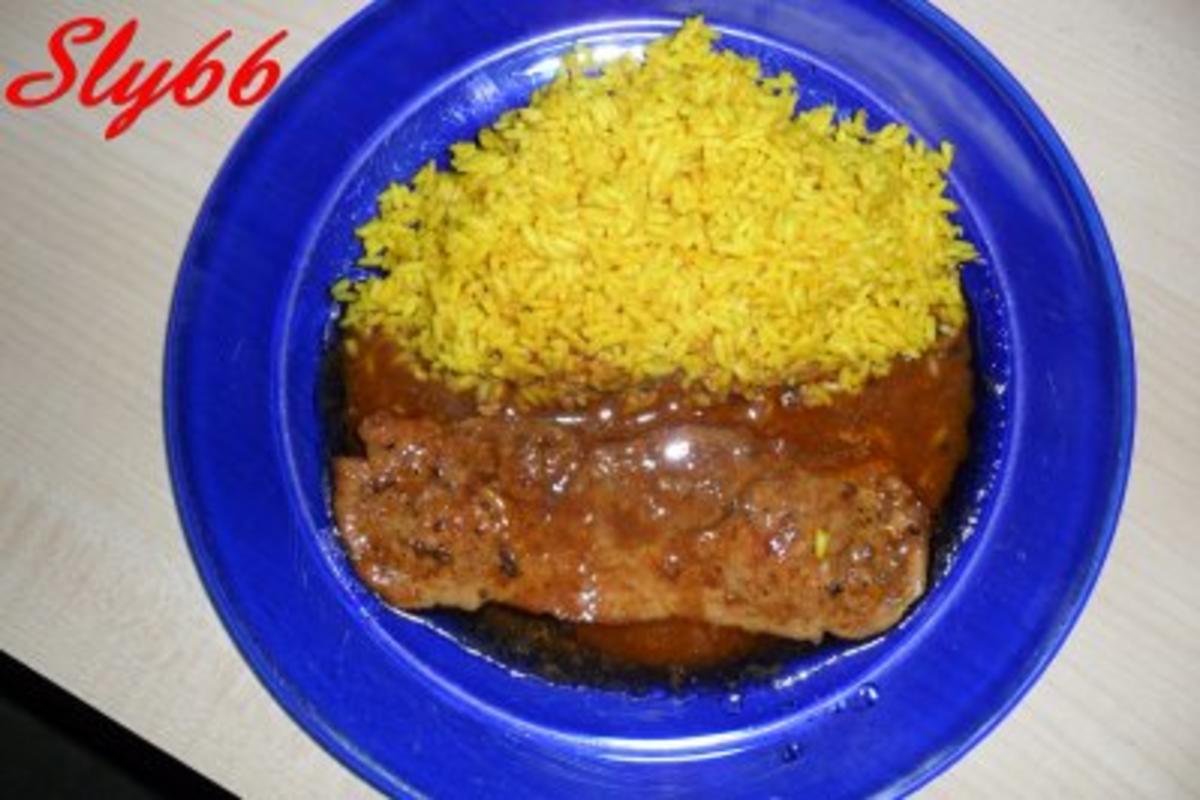 Fleischgerichte:Naturschnitzel mit Curryreis - Rezept