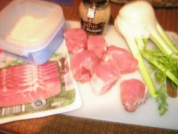 Schweinemedailions in Senf-Speckmantel mit Fenchelgemüse - Rezept - Bild Nr. 2