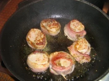 Schweinemedailions in Senf-Speckmantel mit Fenchelgemüse - Rezept - Bild Nr. 5