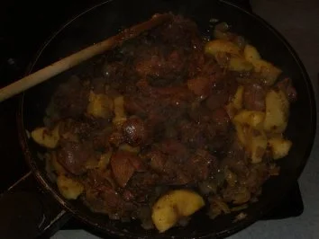 Geflügel: Hähnchenleber-Ragout mit Sahne und Apfelringe - Rezept - Bild Nr. 4