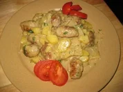 Mein " ALLES AUS EINEM TOPF"  ....Kartoffel-Kohlrabi-Bratwurstklößcheneintopf - Rezept