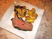 Roastbeef mit Ofenkartoffel und der anderen Brotbeilage - Rezept