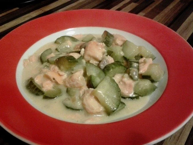 Lachs-Gurken-Pfanne - Rezept