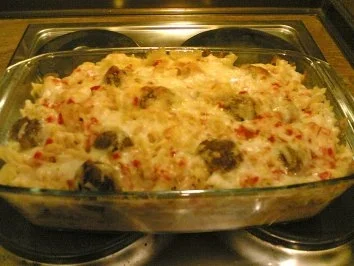 Metaxa-Hackbällchen-Gratin - Rezept