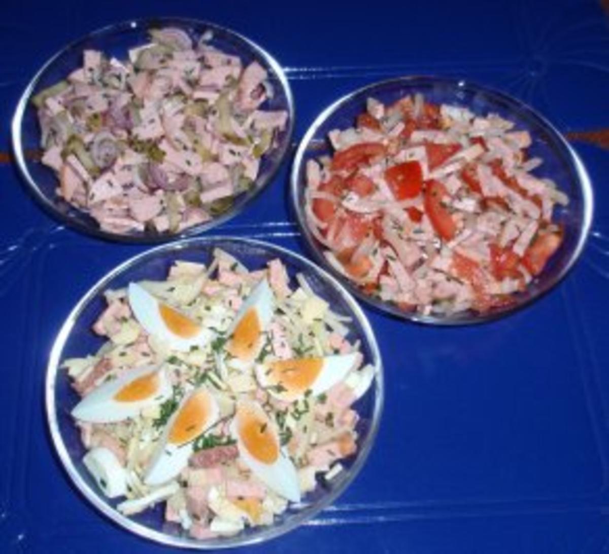 Wurstsalat-Trio - Rezept mit Bild - kochbar.de