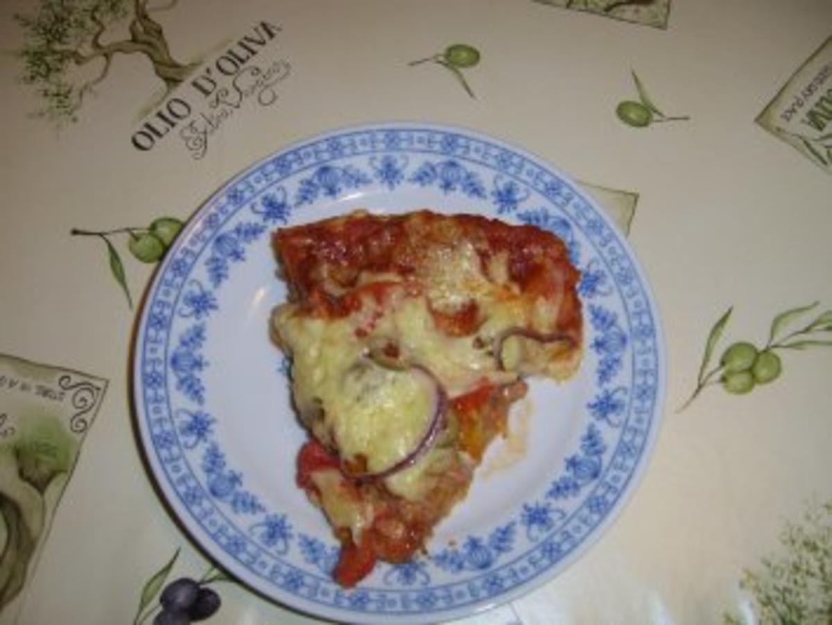 Hackfleisch-Pizza Mediteran - Rezept