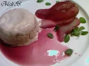 Desserts: Rotweinbirne mit Zimtparfait - Rezept