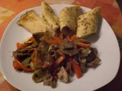 Gemüse-Kebap-Pfanne mit Gewürz-Pfannkuchen - Rezept