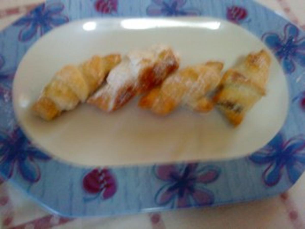 Zwergi&amp;#39;s Mini - Croissants mit Nuss - Nougat - Creme gefuellt - Rezept ...
