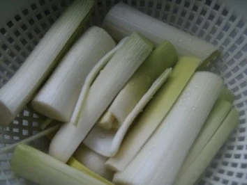 Kalbschnitzel  Porreegemüse Salzkartoffeln und grünen Salat - Rezept - Bild Nr. 6