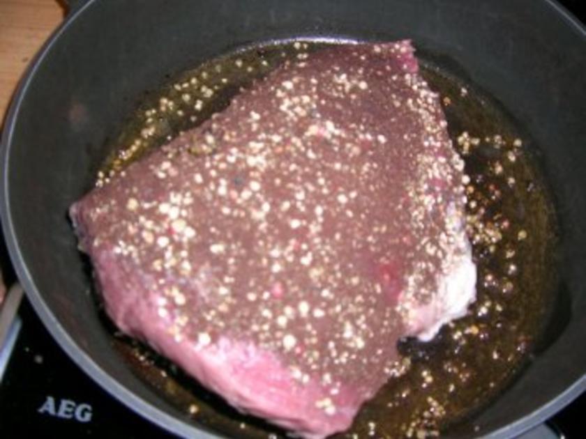 Kalbstafelspitz, gebraten, mit lauwarmer Espresso Vinaigrette an ...