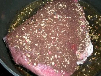 Kalbstafelspitz,  gebraten, mit lauwarmer Espresso-Vinaigrette an Champignongratin - Rezept - Bild Nr. 8