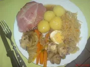 Rezept: Kasslerbraten aus dem Bratenschlauch mit Kartoffelklรถรen Kasslerbraten aus dem Bratenschlauch mit Kartoffelklรถรen - Rezept